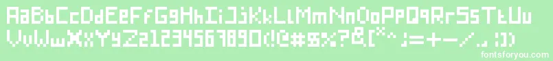 Fonte Endlesstype – fontes brancas em um fundo verde