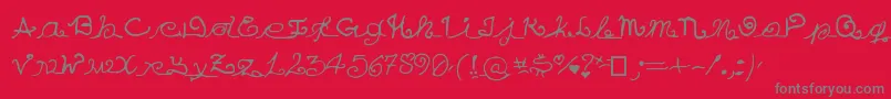 EuMezmo Font – Gray Fonts on Red Background