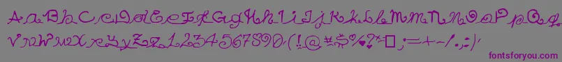 EuMezmo-Schriftart – Violette Schriften auf grauem Hintergrund