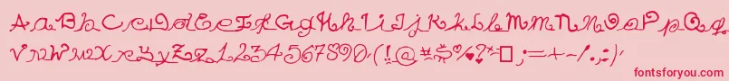 EuMezmo Font – Red Fonts on Pink Background