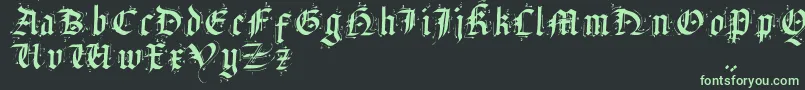 フォントSatanHumSav – 黒い背景に緑の文字