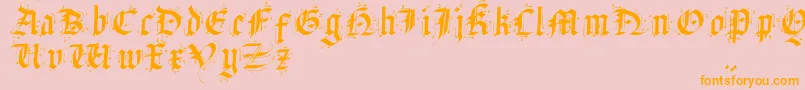 SatanHumSav Font – Orange Fonts on Pink Background