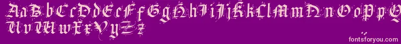 フォントSatanHumSav – 紫の背景にピンクのフォント