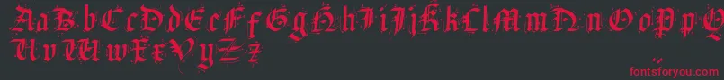 フォントSatanHumSav – 黒い背景に赤い文字