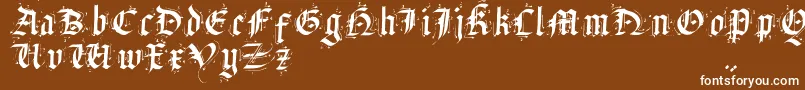 フォントSatanHumSav – 茶色の背景に白い文字