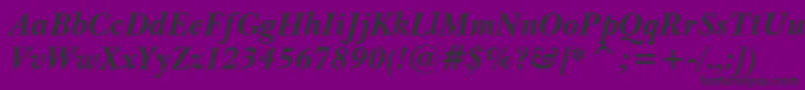 BaskervilleBoldItalicBt-Schriftart – Schwarze Schriften auf violettem Hintergrund