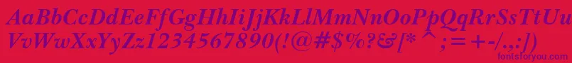 BaskervilleBoldItalicBt Font – Purple Fonts on Red Background