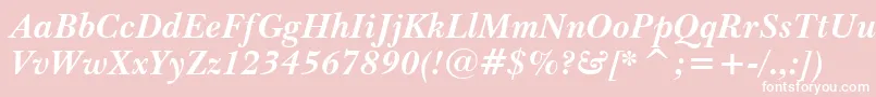 BaskervilleBoldItalicBt-Schriftart – Weiße Schriften auf rosa Hintergrund