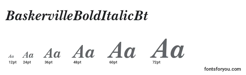 BaskervilleBoldItalicBt Font Sizes
