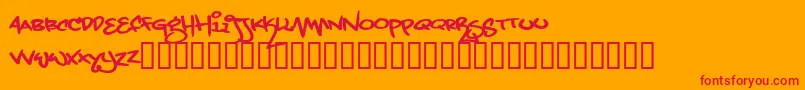 Grand Stylus Font – Red Fonts on Orange Background