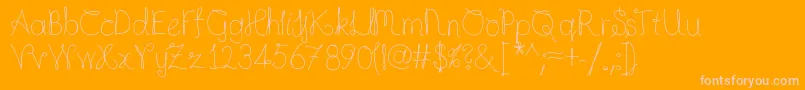 Completelyscripted-Schriftart – Rosa Schriften auf orangefarbenem Hintergrund