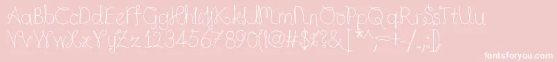 フォントCompletelyscripted – ピンクの背景に白い文字