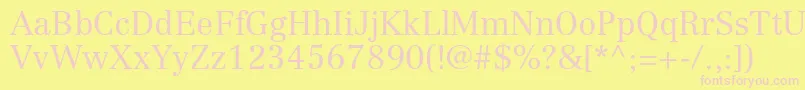 フォントCentennialltstdLight – ピンクのフォント、黄色の背景