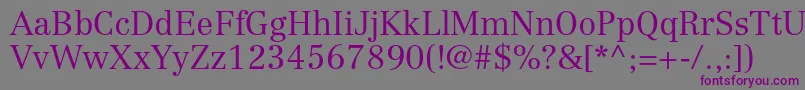 CentennialltstdLight-fontti – violetit fontit harmaalla taustalla