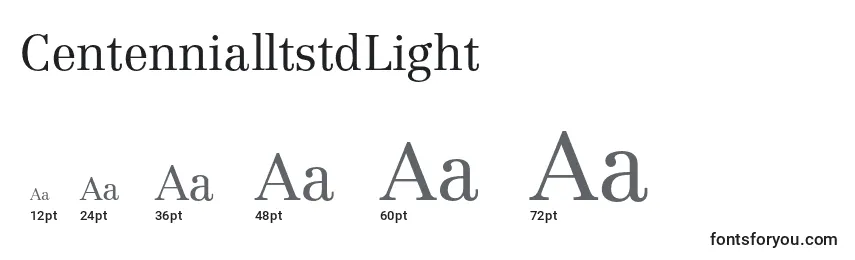 CentennialltstdLight Font Sizes