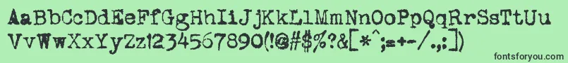Шрифт DsVtcoronaCyr – чёрные шрифты на зелёном фоне
