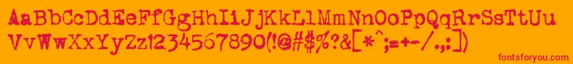 DsVtcoronaCyr Font – Red Fonts on Orange Background