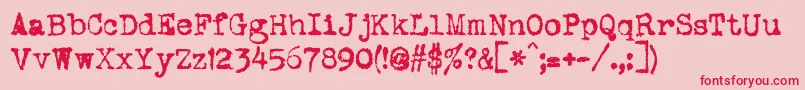 Шрифт DsVtcoronaCyr – красные шрифты на розовом фоне