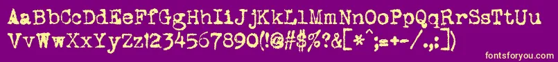 DsVtcoronaCyr Font – Yellow Fonts on Purple Background