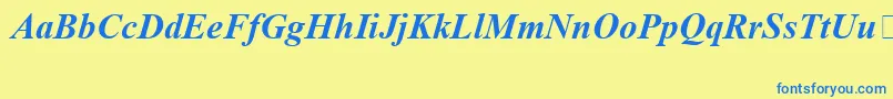 Więcej informacji o czcionce TimesNewRomanSpecialG1BoldItalic Czcionka TimesNewRomanSpecialG1BoldItalic – niebieskie czcionki na żółtym tle
