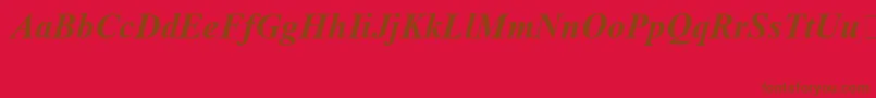 fuente TimesNewRomanSpecialG1BoldItalic – Fuentes Marrones Sobre Fondo Rojo
