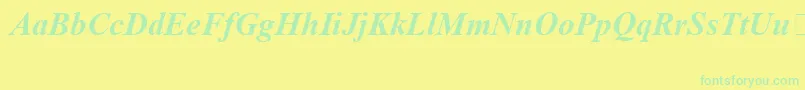 Police TimesNewRomanSpecialG1BoldItalic – polices vertes sur fond jaune