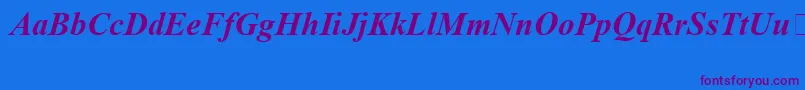 TimesNewRomanSpecialG1BoldItalic-Schriftart – Violette Schriften auf blauem Hintergrund