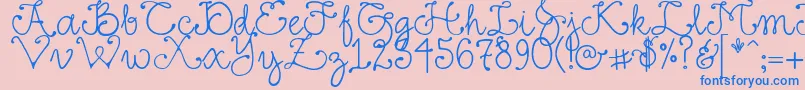 DjFancy Font – Blue Fonts on Pink Background