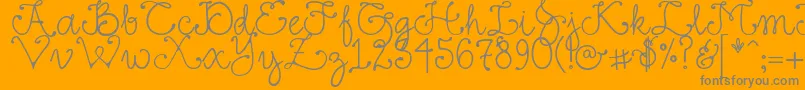 DjFancy Font – Gray Fonts on Orange Background