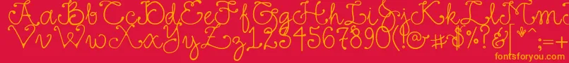 DjFancy Font – Orange Fonts on Red Background