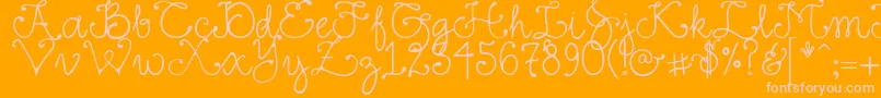 DjFancy Font – Pink Fonts on Orange Background