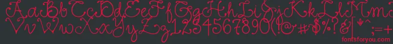 DjFancy Font – Red Fonts on Black Background