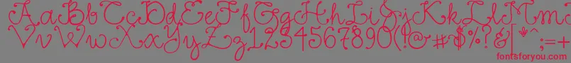 DjFancy Font – Red Fonts on Gray Background