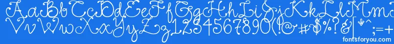 DjFancy Font – White Fonts on Blue Background