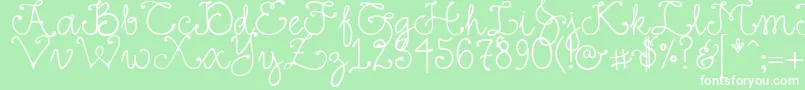 フォントDjFancy – 緑の背景に白い文字