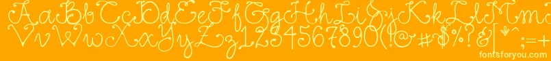 DjFancy Font – Yellow Fonts on Orange Background