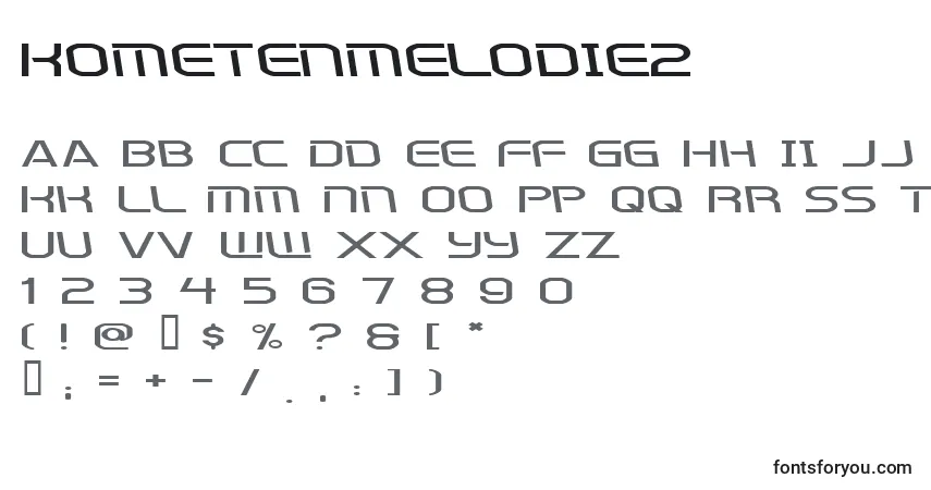 Czcionka Kometenmelodie2 – alfabet, cyfry, specjalne znaki