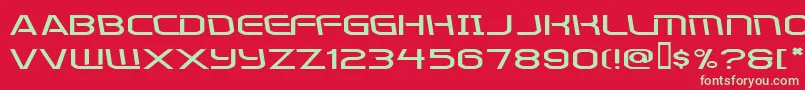 フォントKometenmelodie2 – 赤い背景に緑の文字