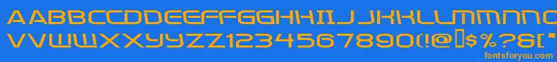 Kometenmelodie2-Schriftart – Orangefarbene Schriften auf blauem Hintergrund