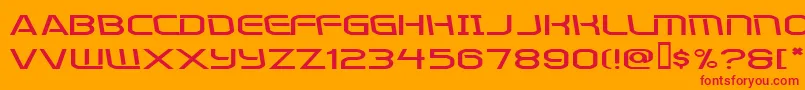 フォントKometenmelodie2 – オレンジの背景に赤い文字