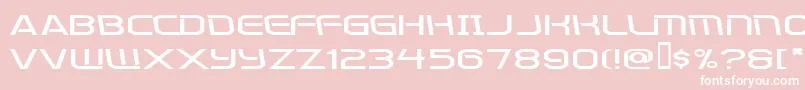 Fonte Kometenmelodie2 – fontes brancas em um fundo rosa