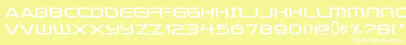 Czcionka Kometenmelodie2 – białe czcionki na żółtym tle
