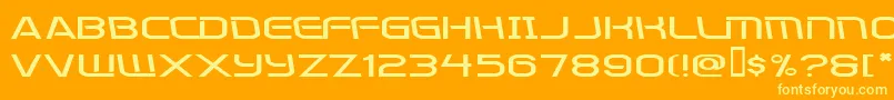 Czcionka Kometenmelodie2 – żółte czcionki na pomarańczowym tle