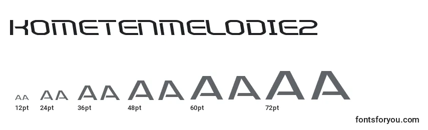 Размеры шрифта Kometenmelodie2