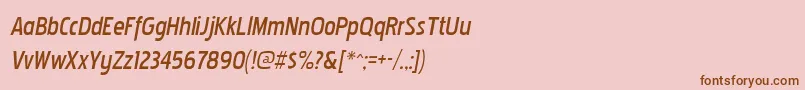 Шрифт PakenhambkItalic – коричневые шрифты на розовом фоне