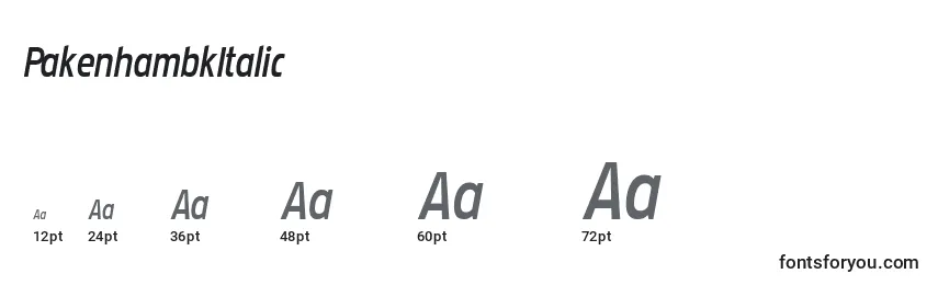 PakenhambkItalic Font Sizes