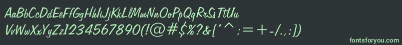 フォントSlowsanders – 黒い背景に緑の文字