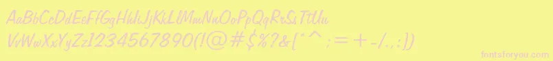 Slowsanders Font – Pink Fonts on Yellow Background