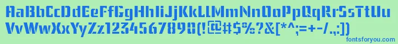 Шрифт UssrStencil – синие шрифты на зелёном фоне