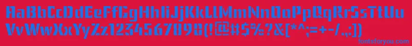 UssrStencil Font – Blue Fonts on Red Background